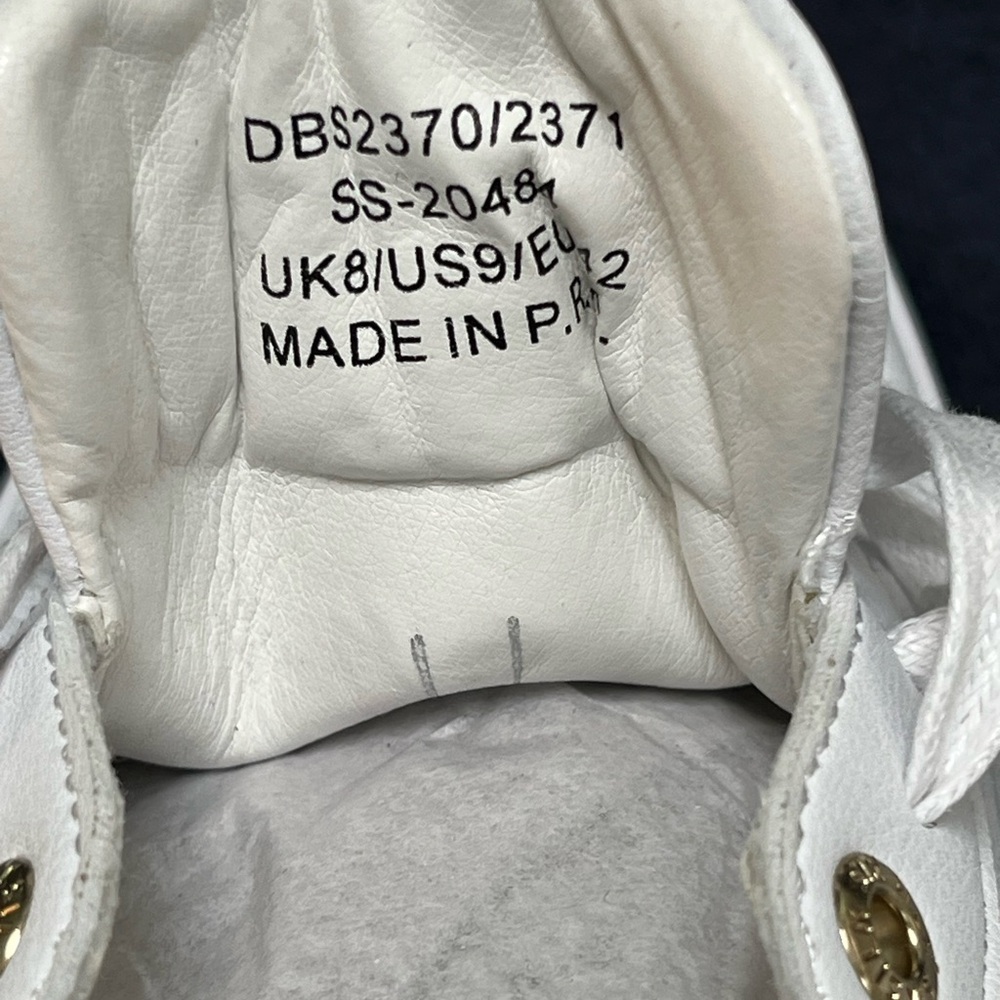 Siksilk NWOT White Leather Sneakers  W/ Gold Accents Mens Size 9 - Picture 9 of 10